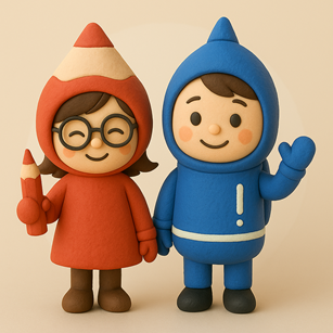 りゅうがブログのキャラクター ぺん子とぺんた